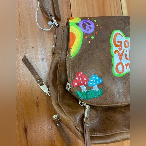 Shoulder Bag Hand Painted Boho - Picture 3 of 5